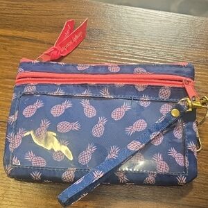 Simply Southern Blue and Pink Pineapple Wristlet